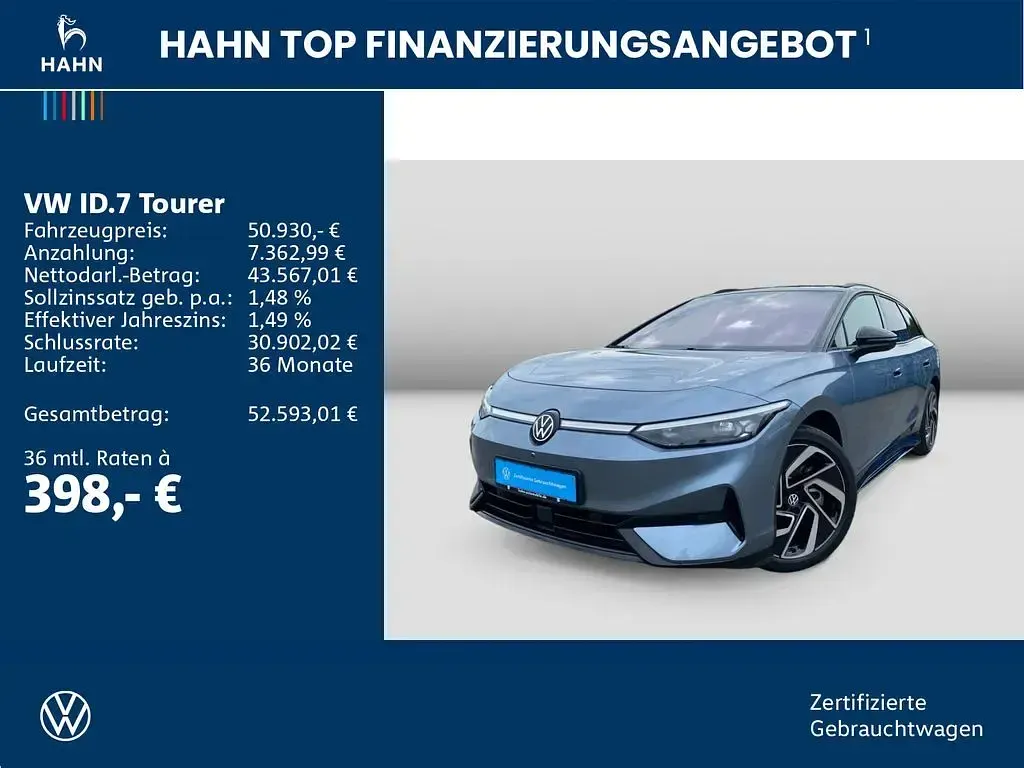 Second-hand VW ID.7 Pro 210 kW (286 CP) 2025 Albastru Break
