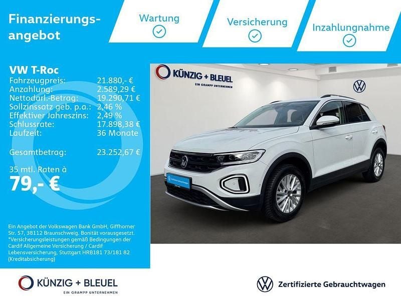 Pure white Gebraucht 2025 VW T-Roc Life SUV | 21.880 € (Superpreis) - Bild 1/4
