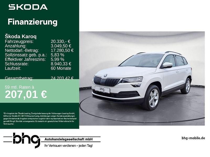 Weiß Gebraucht 2021 Skoda Karoq Ambition SUV | 20.330 € (Fairer Preis) - Bild 1/4