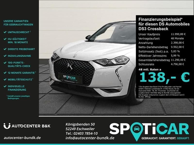 Gebraucht DS Automobiles DS3 Crossback So Chic 101 PS (74 kW) 2020 Schwarz SUV