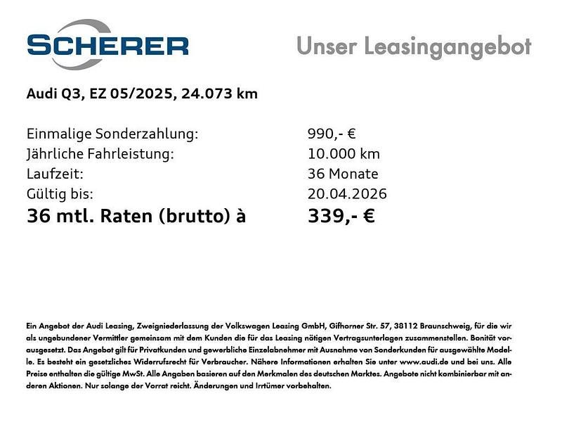 Gebraucht Audi Q3 Ambiente 150 PS (110 kW) 2025 Chronosgrau metallic (metallic) SUV