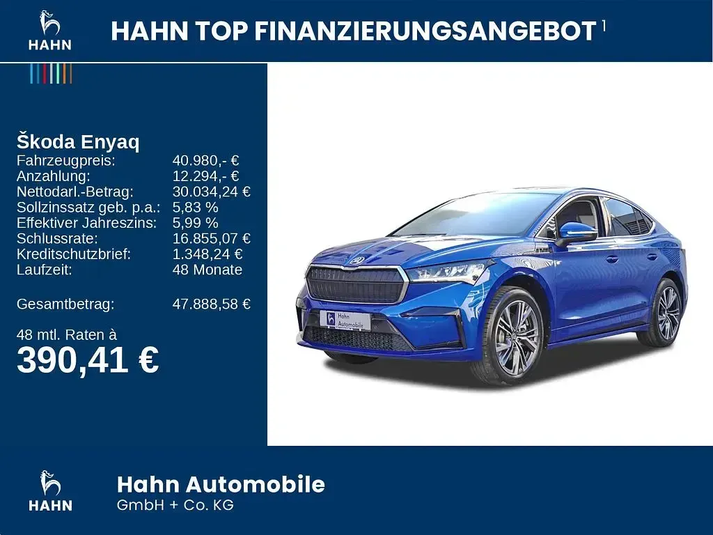 Gebraucht Skoda Enyaq iV 210 kW (286 PS) 2025 Raceblau metallic SUV