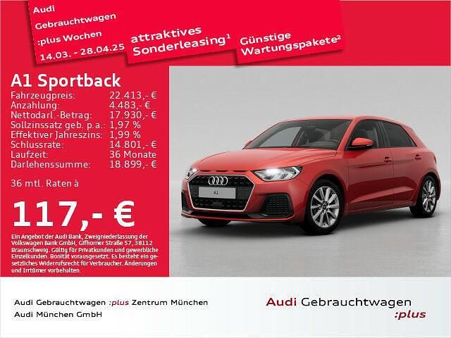 Gebraucht Audi A1 Sportback Advanced Plus 95 PS (69 kW) 2024 Progressivrot metallic Kleinwagen