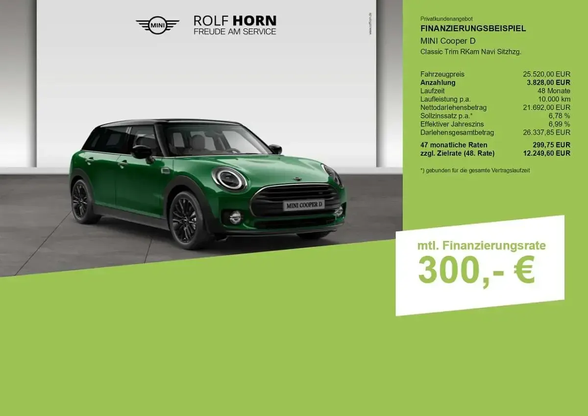 Gebraucht Mini Cooper D Clubman Classic 150 PS (110 kW) 2024 British racing green metallic Kombi
