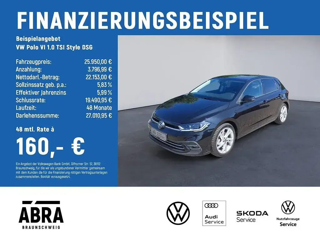 Gebraucht VW Polo Style 116 PS (85 kW) 2024 Schwarz Kleinwagen