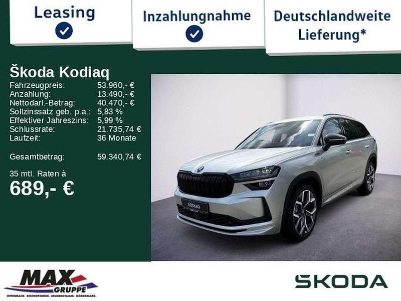 Silber Neu 2025 Skoda Kodiaq SportLine SUV | 53.960 € (Teuer) - Bild 1/3