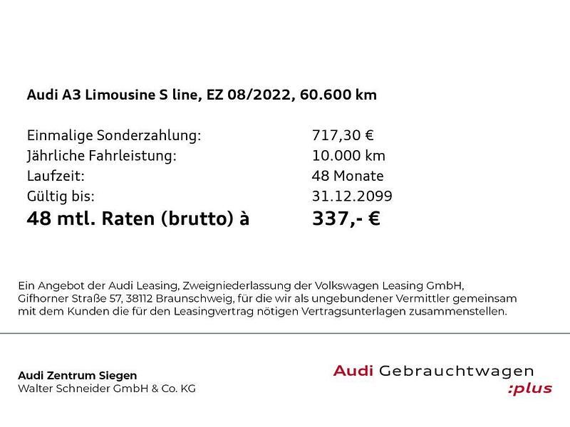 Gebraucht Audi A3 S-line plus 110 PS (80 kW) 2022 Tangorot metallic (metallic) Limousine