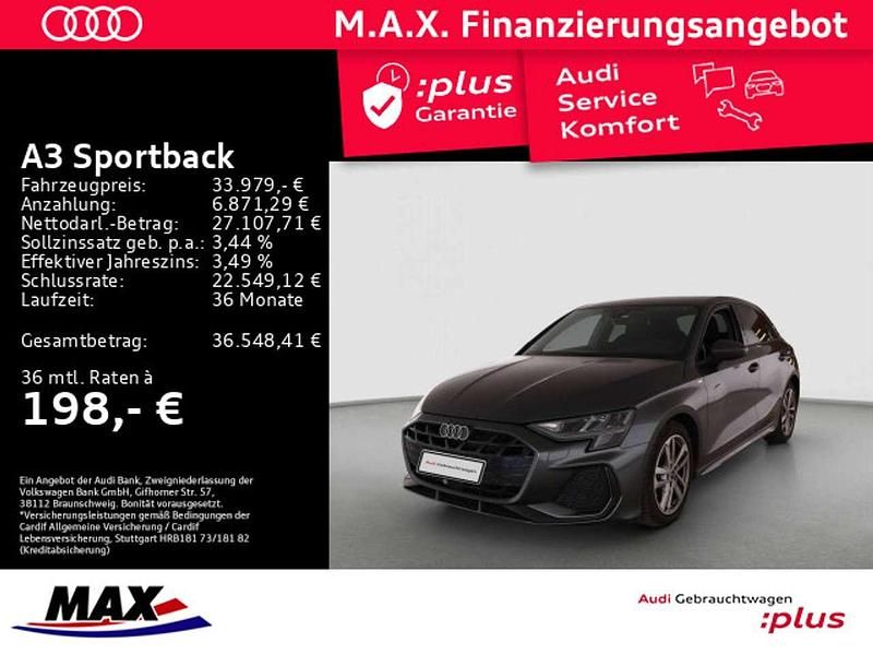 Daytonagrau perleffekt Gebraucht 2025 Audi A3 S-Line Limousine | 33.979 € (Etwas zu teuer) - Bild 1/3