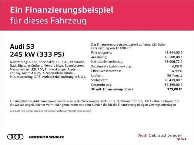 Gebraucht Audi S3 S-Line 333 PS (244 kW) 2024 Blau Limousine