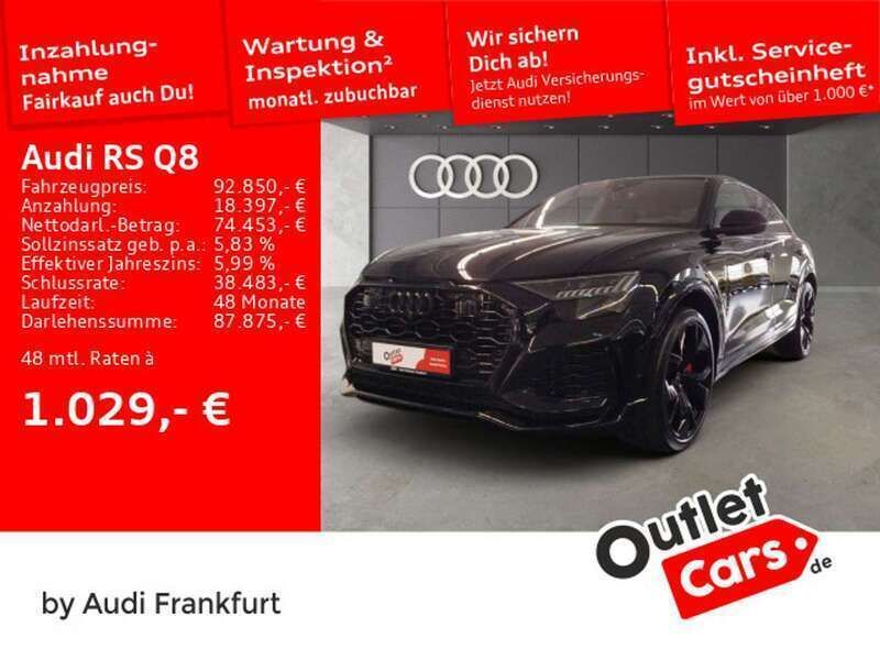 Orcaschwarz metallic Gebraucht 2020 Audi RS Q8 Ambiente SUV | 91.450 € (Superpreis) - Bild 1/2
