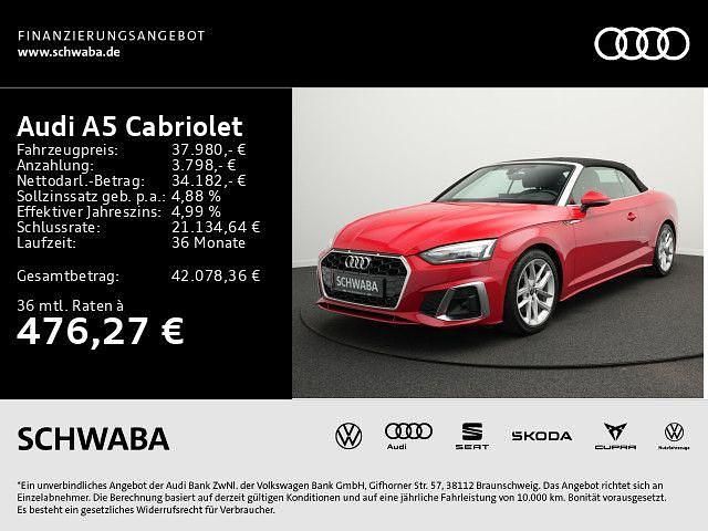 Gebraucht Audi A5 Cabriolet S-Line 204 PS (150 kW) 2022 Tangorot metallic/verdeck schw Cabrio