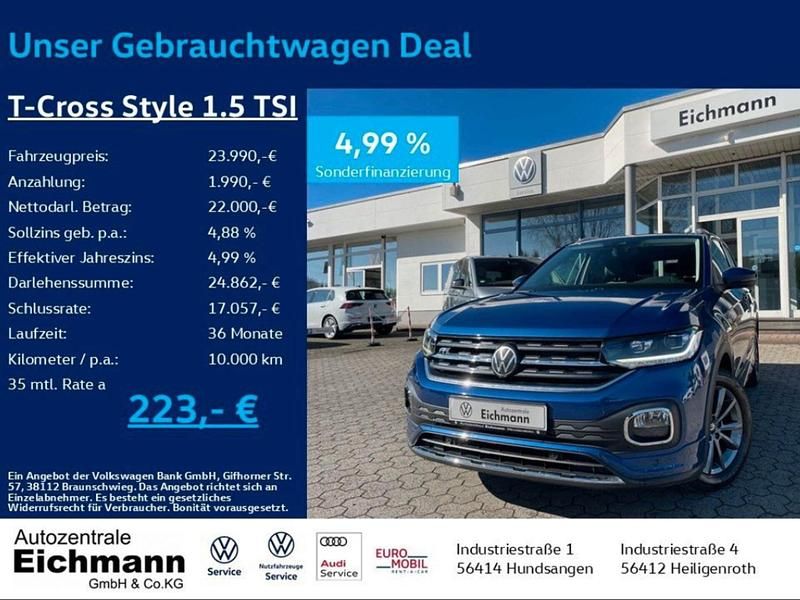 Gebraucht VW T-Cross Style 150 PS (110 kW) 2021 Blau SUV