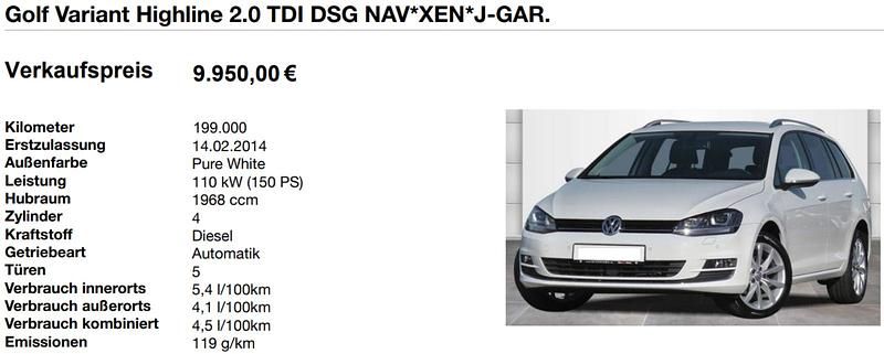 Gebraucht VW Golf VII Highline 150 PS (110 kW) 2014 Weiß Kombi