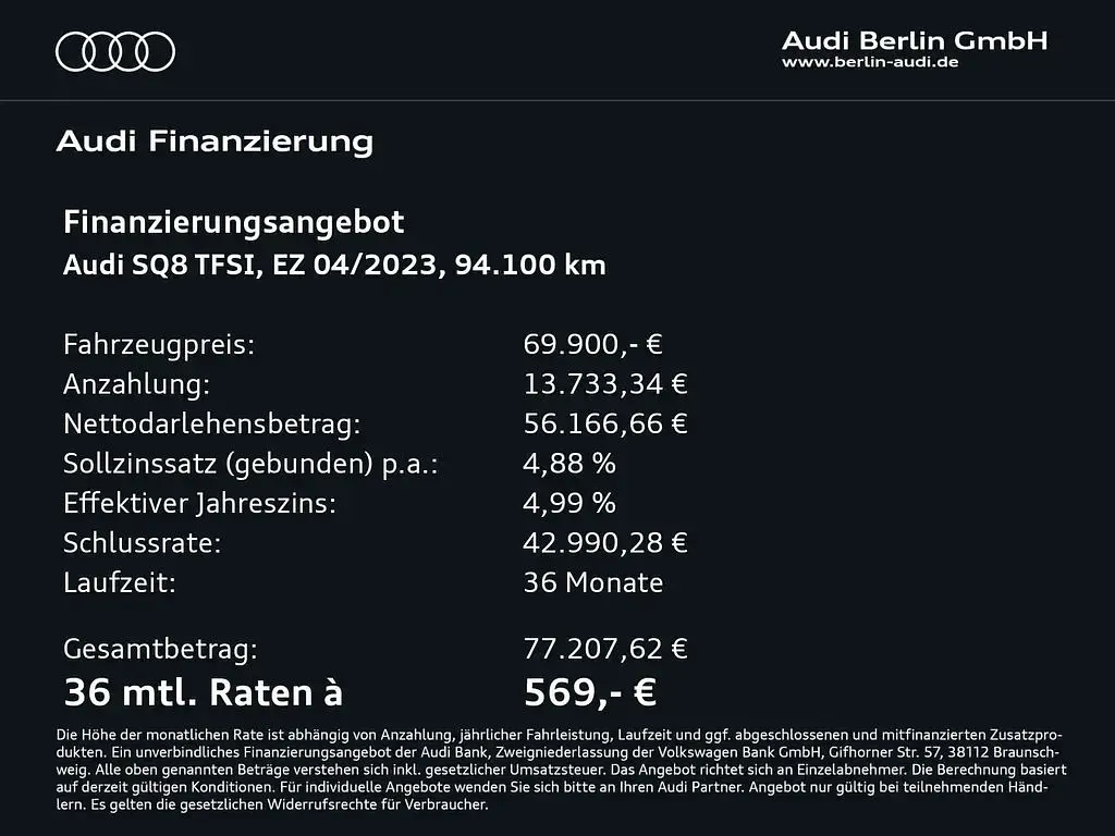 Second-hand Audi SQ8 Competition 507 CP (372 kW) 2023 Negru SUV