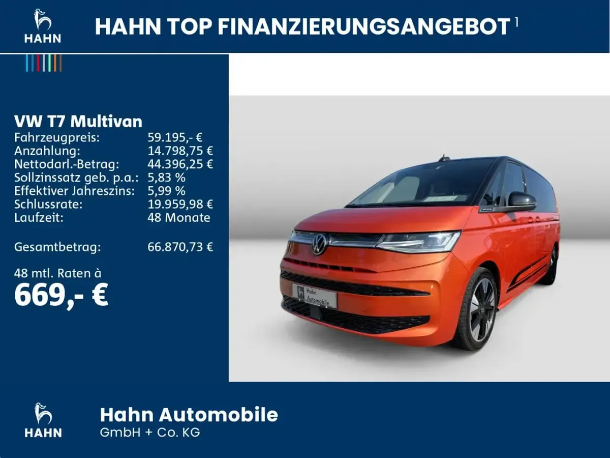 Używany VW Multivan Edition 150 KM (110 kW) 2025 Pomarańczowy Minivan