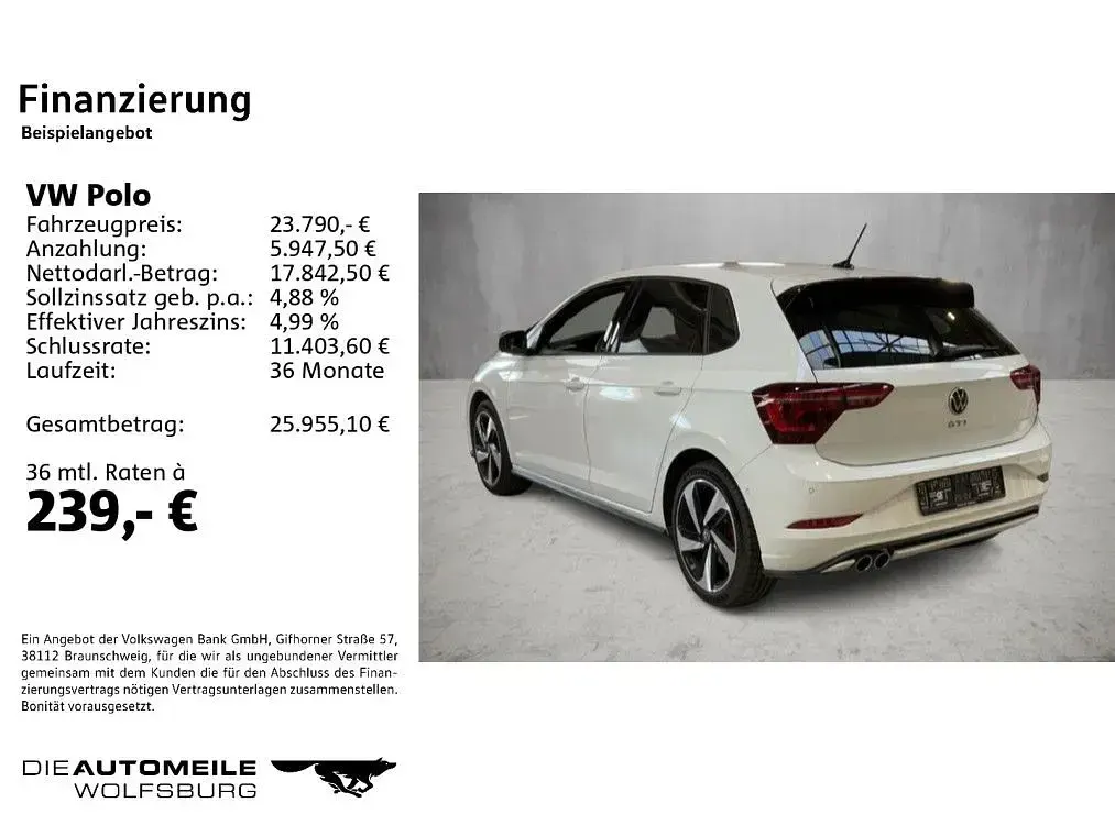 Gebraucht VW Polo GTI 207 PS (152 kW) 2024 Pure white Kleinwagen