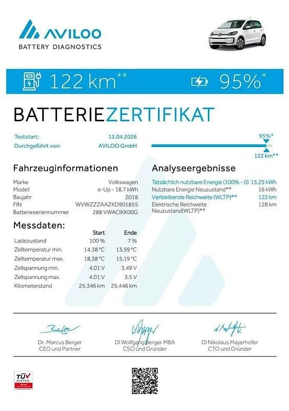 Usado VW e-up! 60 kW (82 HP) 2018 Branco Citadino