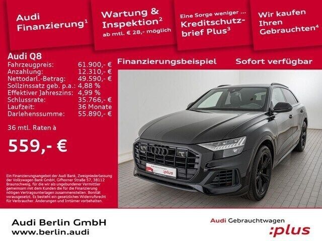 Orcaschwarz metallic Gebraucht 2021 Audi Q8 Ambiente SUV | 61.900 € (Superpreis) - Bild 1/4