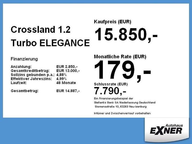 Gebraucht Opel Crossland X Elegance 110 PS (80 kW) 2023 Blau SUV