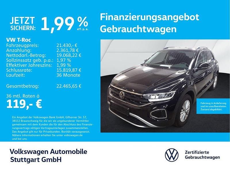 Deep black perleffekt Gebraucht 2024 VW T-Roc Life SUV | 21.430 € (Guter Preis) - Bild 1/4