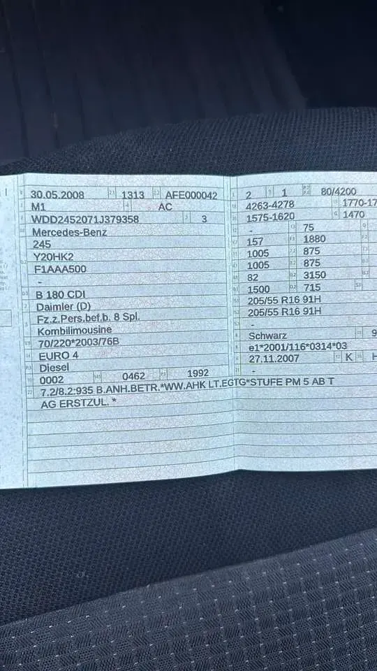 Gebraucht Mercedes B180 109 PS (80 kW) 2008 Van / Kleinbus