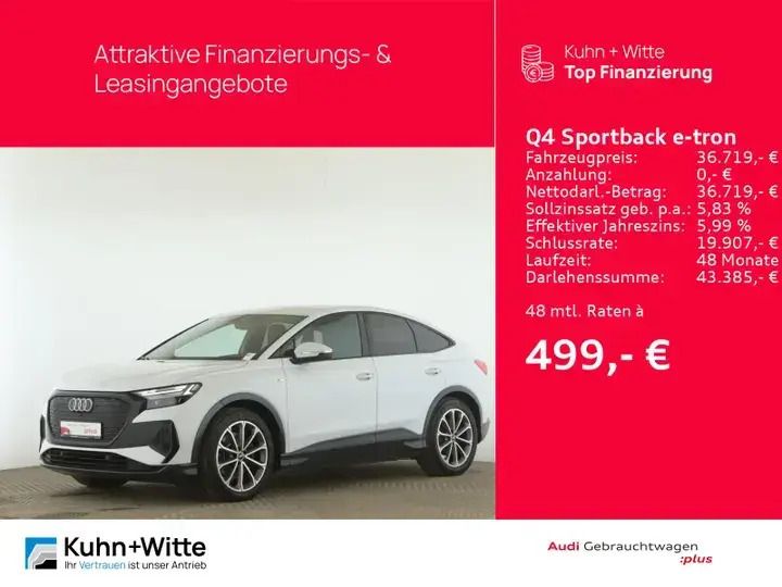 Mythosschwarz Gebraucht 2022 Audi Q4 Sportback e-tron SUV | 28.760 € (Superpreis) - Bild 1/1