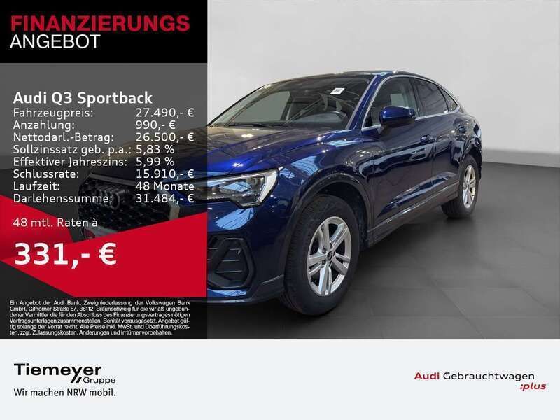 Navarrablau metallic Gebraucht 2022 Audi Q3 SUV | 27.490 € (Superpreis) - Bild 1/4