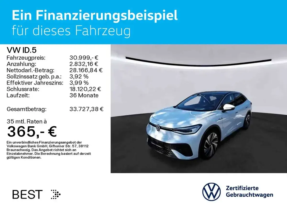 Gebraucht VW ID.5 Pro Performance 150 kW (204 PS) 2022 Blanco nevada/schwarz SUV