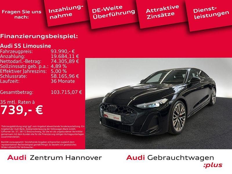 Mythosschwarz metallic Gebraucht 2025 Audi S5 Ambiente Limousine | 93.990 € - Bild 1/4