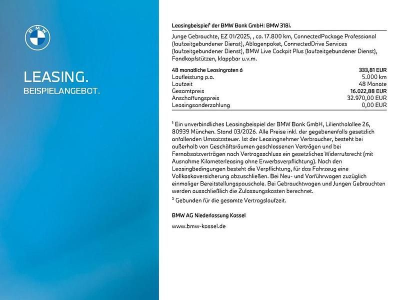 Gebraucht BMW 318 Comfort Edition 156 PS (114 kW) 2024 Weiß Limousine