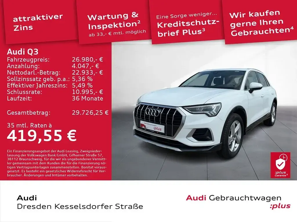Gebraucht Audi Q3 Advanced Plus 150 PS (110 kW) 2021 Ibisweiß SUV