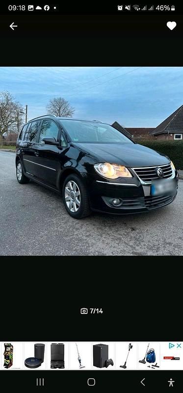 Gebraucht VW Touran 105 PS (77 kW) 2008 Schwarz Van / Kleinbus