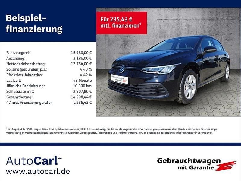 Schwarz Gebraucht 2020 VW Golf VIII Life Limousine | 15.980 € (Guter Preis) - Bild 1/4