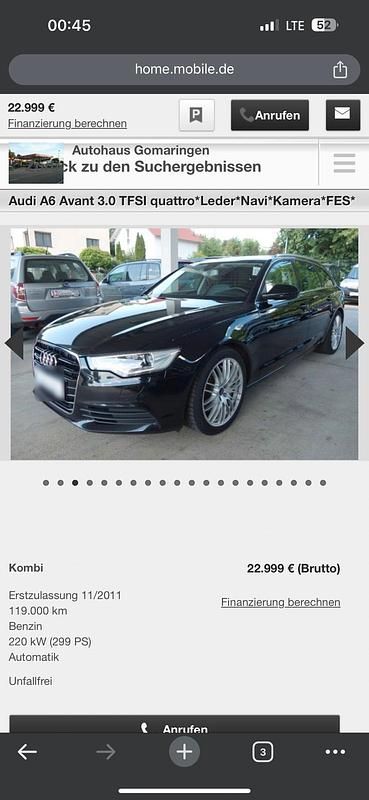Gebraucht Audi A6 Comfort 300 PS (220 kW) 2011 Schwarz Kombi