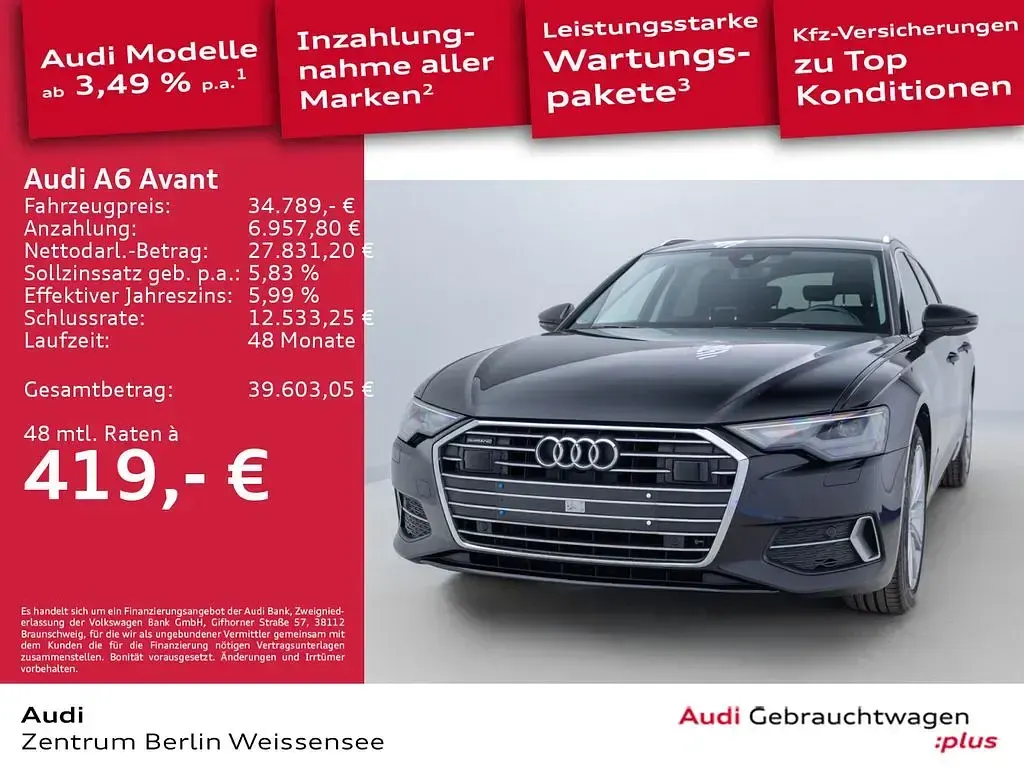 Używany Audi A6 Ambiente 204 KM (150 kW) 2022 Czarny Kombi