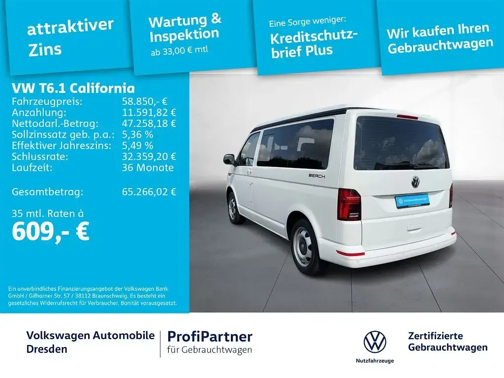 Gebraucht VW California Beach 150 PS (110 kW) 2022 Candyweiß Van