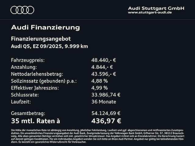 Usado Audi Q5 Basis 299 HP (219 kW) 2025 Preto SUV