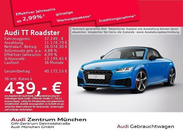 Turboblau Gebraucht 2021 Audi TT Roadster Competition Cabrio | 37.249 € (Guter Preis) - Bild 1/2