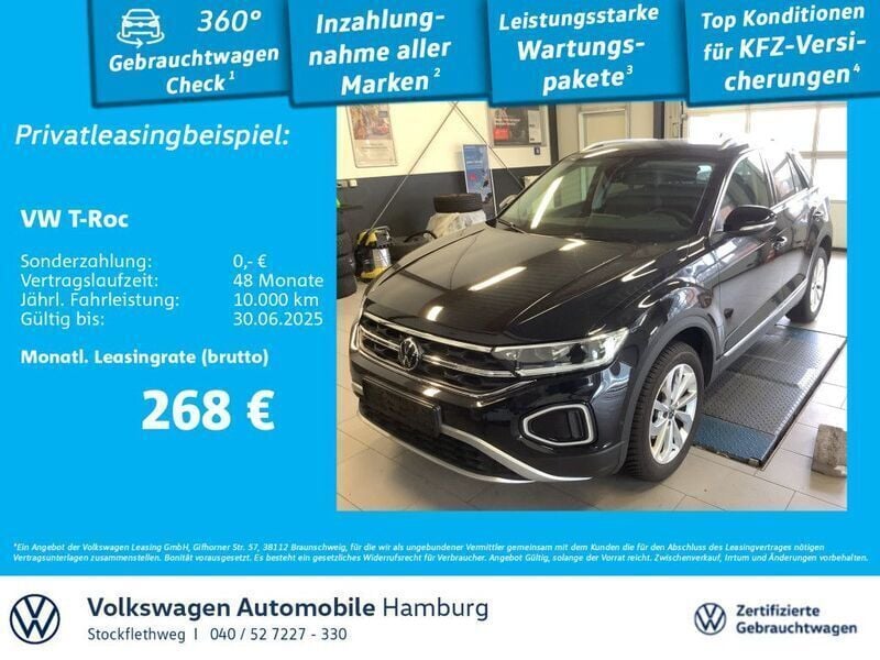Schwarz Gebraucht 2024 VW T-Roc Style SUV | 30.830 € (Fairer Preis) - Bild 1/3