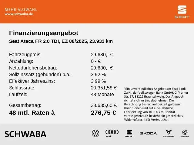 Gebraucht Seat Ateca FR 150 PS (110 kW) 2025 Grau SUV