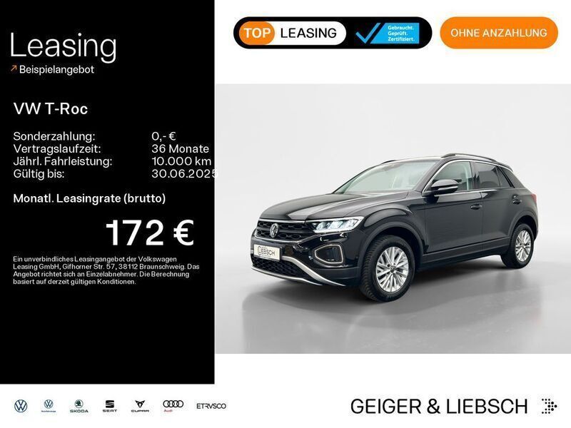 Schwarz Gebraucht 2024 VW T-Roc Life SUV | 22.199 € (Guter Preis) - Bild 1/4