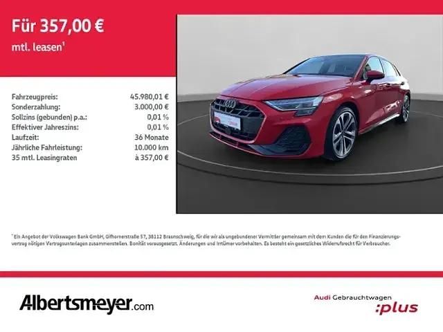 Rot Gebraucht 2024 Audi A3 Sportback S-Line Limousine | 45.980 € - Bild 1/4