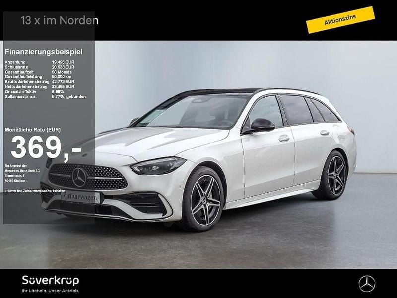Unilack polarweiß Gebraucht 2024 Mercedes C300e AMG Kombi | 49.950 € (Guter Preis) - Bild 1/4