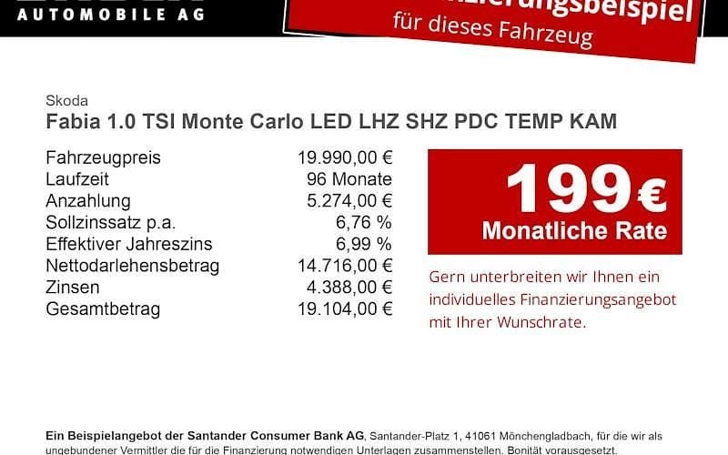 Gebraucht Skoda Fabia Monte Carlo 116 PS (85 kW) 2024 Blau Limousine