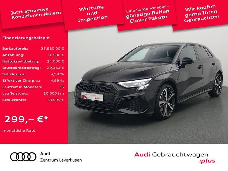 Mythosschwarz Gebraucht 2024 Audi A3 Sportback S-Line Limousine | 35.980 € (Fairer Preis) - Bild 1/4