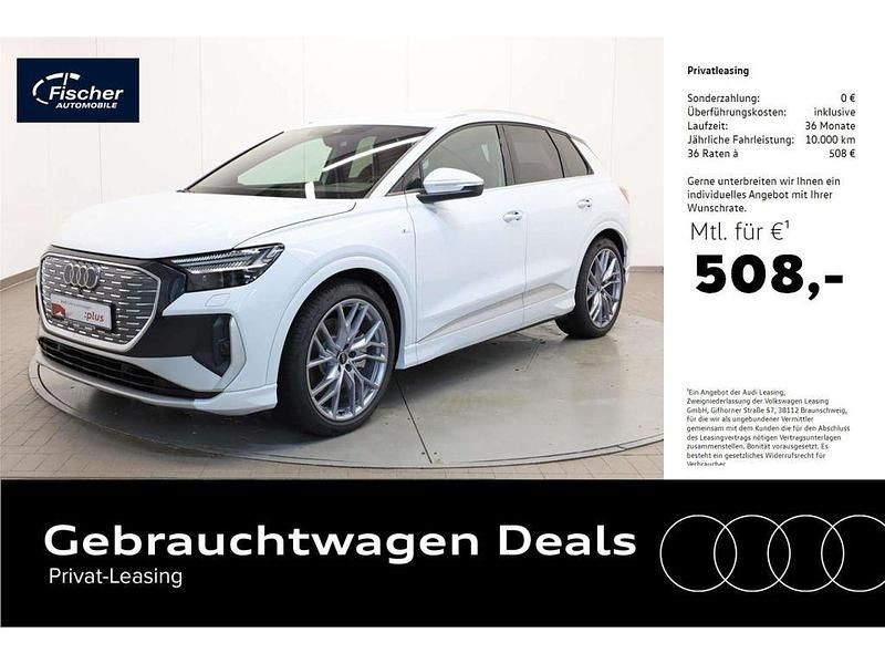 Gletscherweiß metallic Gebraucht 2024 Audi Q4 e-tron S-Line SUV | 51.980 € (Guter Preis) - Bild 1/4