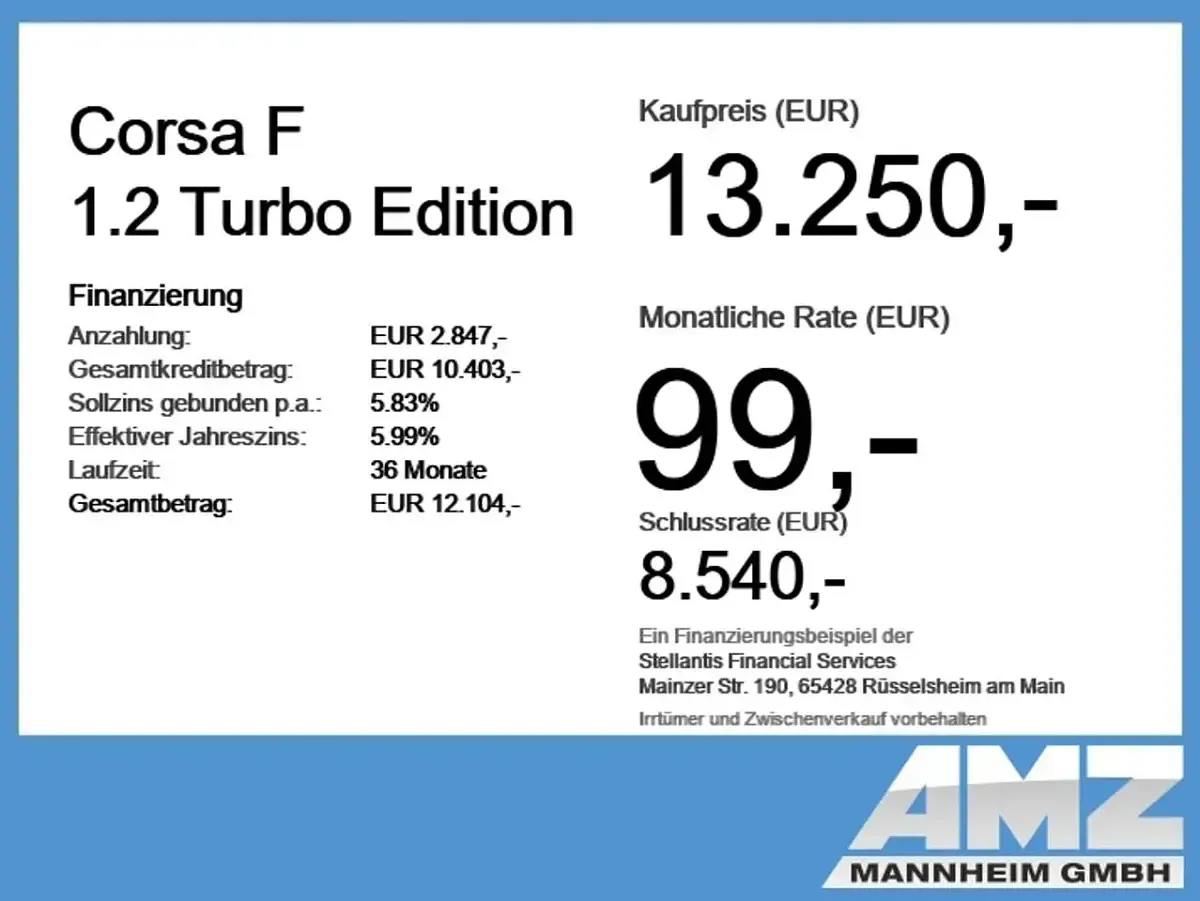 Gebraucht Opel Corsa Edition 101 PS (74 kW) 2023 Lackierung schwarz perla nera/ Kleinwagen