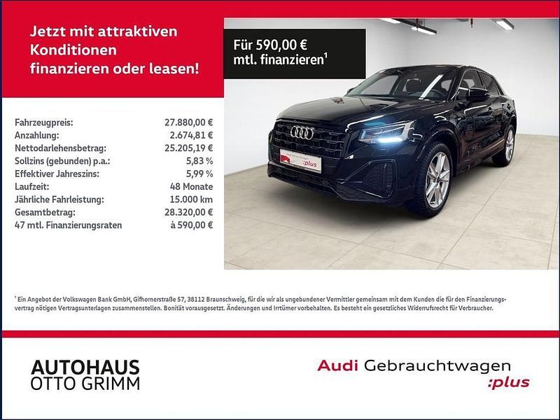 Mythosschwarz metallic Gebraucht 2024 Audi Q2 S-Line SUV | 26.979 € (Fairer Preis) - Bild 1/4