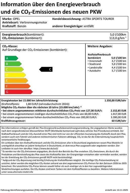Gebraucht Opel Astra 136 PS (100 kW) 2025 Kombi