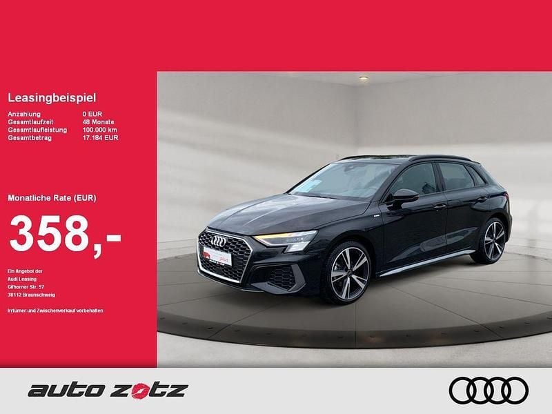 Schwarz Gebraucht 2024 Audi A3 Sportback S-Line Kleinwagen | 34.690 € (Superpreis) - Bild 1/4